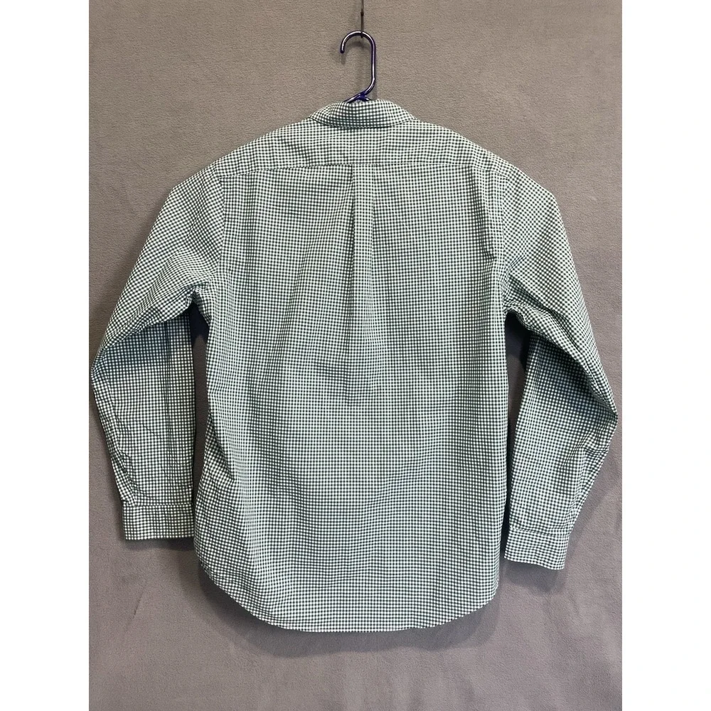 Polo Ralph Lauren Shirt Mens Large Green Gingham Classic Fit Button Down